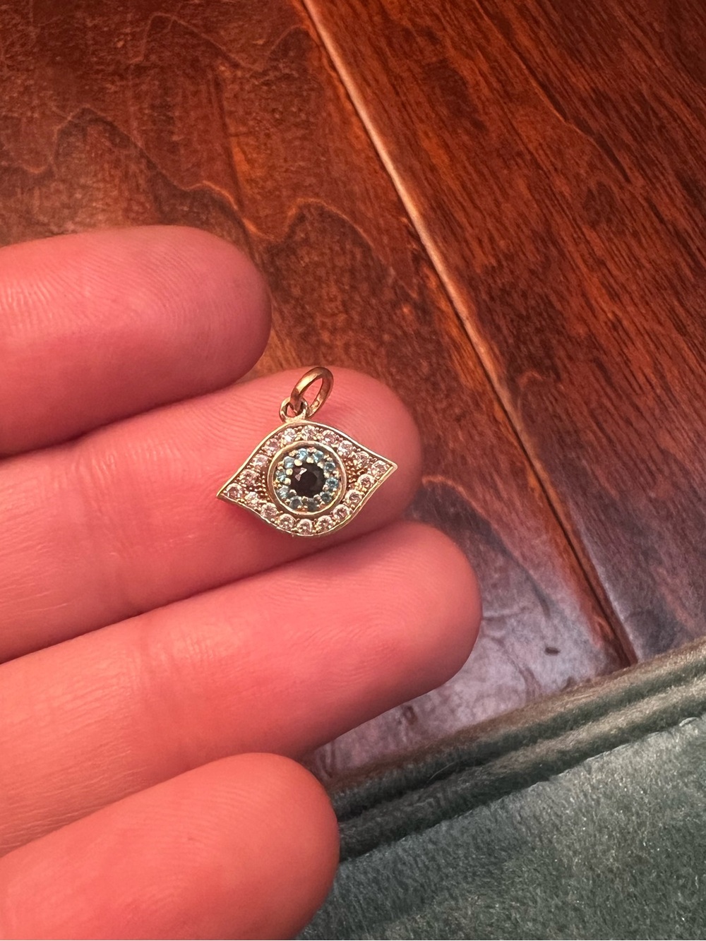 10k gold evil eye charm